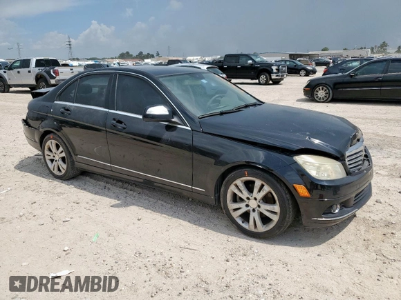2009 Mercedes-Benz C 300 Sport with VIN WDDGF54X79F266942, listed as a Copart auction lot 61932745 with 190,447 mi miles and Salvage title. Bid and sale history available at DreamBid. Image 4.