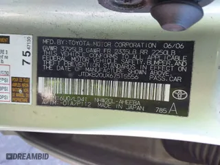 2006 Toyota Prius with VIN JTDKB20UX67515556, listed as a IAAI auction lot 41660997 with 177,354 mi miles. Bid and sale history available at carsss.com. Image 9.