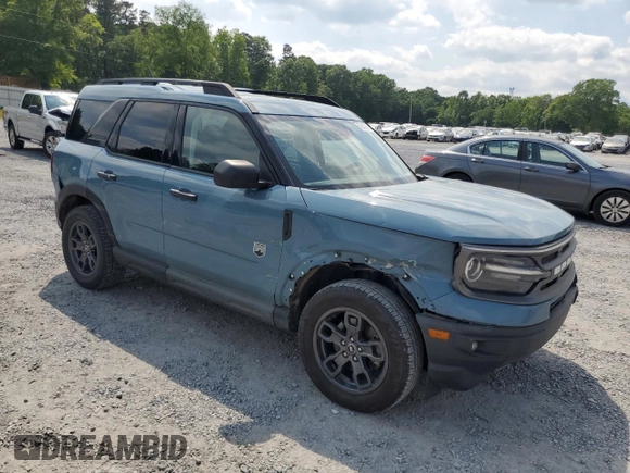 2021 Ford Bronco Sport Big Bend with VIN 3FMCR9B62MRA91007, listed as a Copart auction lot 53842295 with 59,535 mi miles and Salvage title. Bid and sale history available at DreamBid. Image 4.