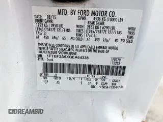 2016 Ford F-250 XL with VIN 1FTBF2A6XGEA64338, listed as a Copart auction lot 59768165 with 111,821 mi miles and Clean title. Bid and sale history available at DreamBid. Image 12.
