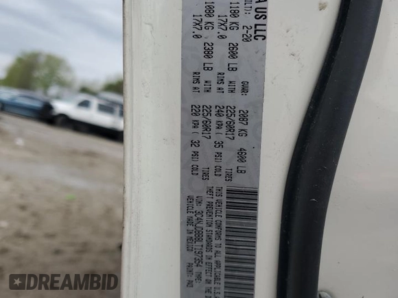 2020 Jeep Compass Latitude with VIN 3C4NJDBB8LT197354, listed as a Copart auction lot 52043745 with 82,189 mi miles and Salvage Title. Bid and sale history available at DreamBid. Image 16.