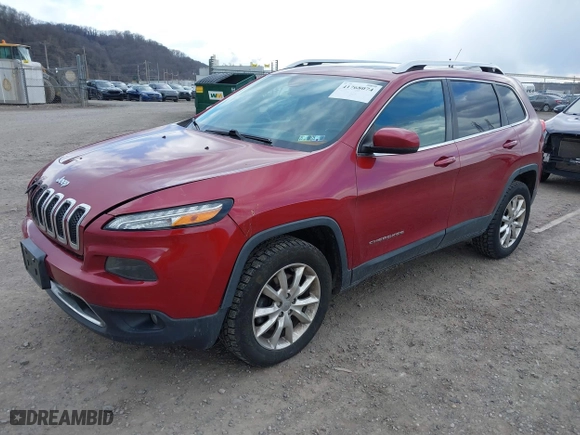 2014 Jeep Cherokee Limited with VIN 1C4PJMDB5EW219457, listed as a IAAI auction lot 41768074 with 124,195 mi miles. Bid and sale history available at carsss.com. Image 17.