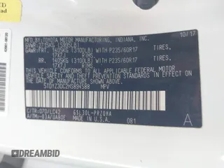 2017 Toyota Sienna XLE Auto Access Seat with VIN 5TDYZ3DC2HS894588, listed as a IAAI auction lot 41855157 with 110,128 mi miles and . Bid and sale history available at DreamBid. Image 9.