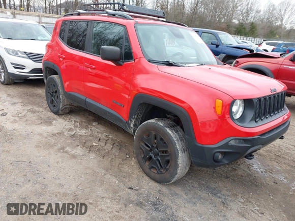 2018 Jeep Renegade Upland z VIN ZACCJBAB2JPH99054, wystawiony jako IAAI lot #41315646 z przebiegiem 100 710 mil mil oraz . Historia ofert i sprzedaży dostępna na DreamBid. Obrazek 1.