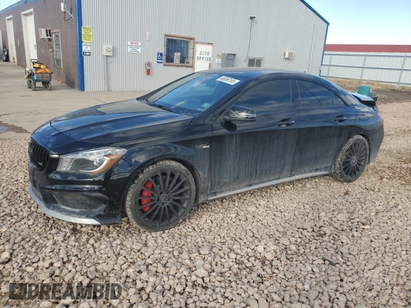 2015 Mercedes-Benz CLA 45 AMG with VIN WDDSJ5CB5FN198513, listed as a Copart auction lot 46956165 with 79,948 mi miles and Salvage title. Bid and sale history available at DreamBid. Image 1.