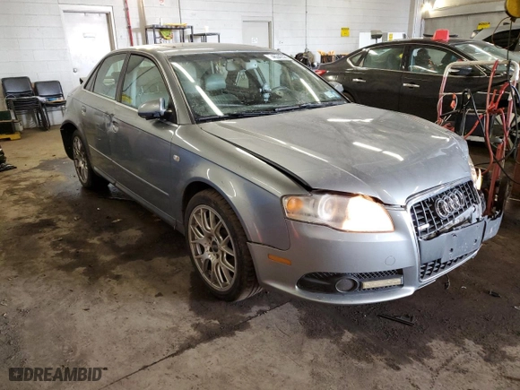 2008 Audi A4 2.0T with VIN WAUDF78E38A066506, listed as a Copart auction lot 46342365 with 185,002 mi miles and Salvage Title. Bid and sale history available at carsss.com. Image 4.