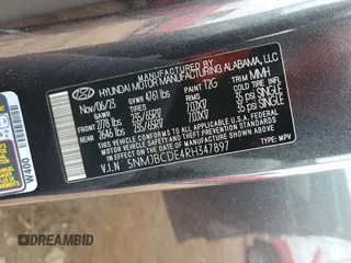 2024 Hyundai Tucson SEL z VIN 5NMJBCDE4RH347897, wystawiony jako Copart lot #58921885 z przebiegiem 26 317 mil mil oraz Szkoda całkowita • Salvage title. Historia ofert i sprzedaży dostępna na DreamBid. Obrazek 14.