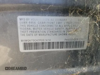 2007 Volkswagen Passat with VIN WVWGK73C47P051414, listed as a Copart auction lot 76562834 with 256,598 mi miles and Clean title. Bid and sale history available at DreamBid. Image 12.