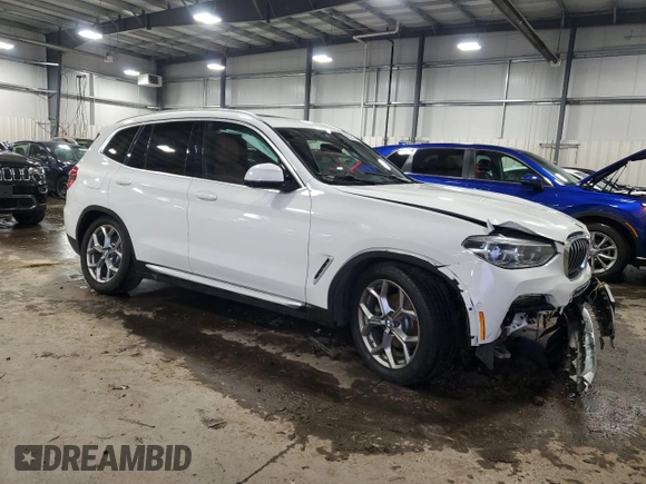 2020 BMW X3 xDrive30i with VIN 5UXTY5C03L9B17538, listed as a Copart auction lot 82562154 with 75,062 mi miles and Salvage Title. Bid and sale history available at DreamBid. Image 4.