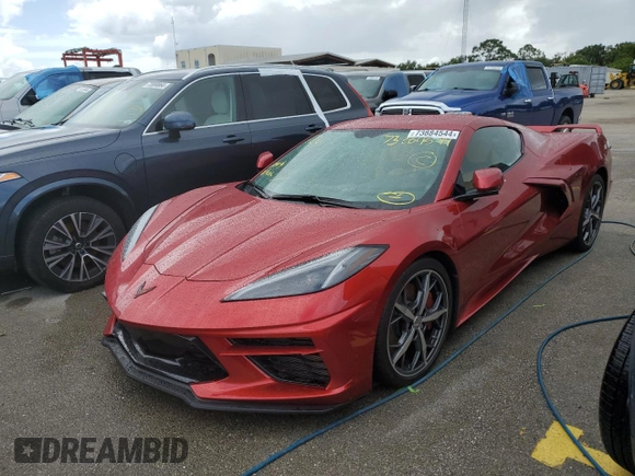 2021 Chevrolet Corvette 3LT with VIN 1G1YC2D43M5124610, listed as a Copart auction lot 73884544 with 0 mi miles and Salvage Title. Bid and sale history available at carsss.com. Image 1.