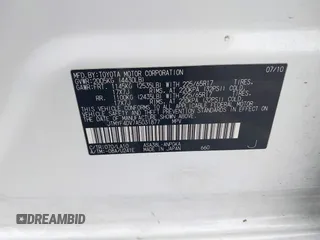 2010 Toyota RAV4 Limited with VIN JTMYF4DV7A5031877, listed as a IAAI auction lot 42382323 with 205,957 mi miles and . Bid and sale history available at DreamBid. Image 9.