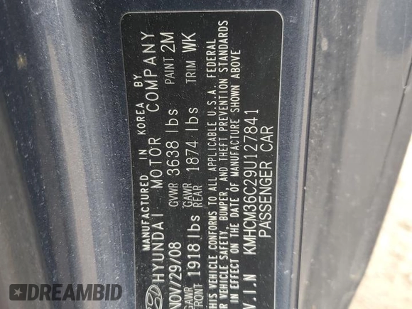 2009 Hyundai Accent GS с VIN KMHCM36C29U127841, выставлен на аукционе Copart как лот 59858535 с пробегом 129 778 миль миль и Списание • Salvage title. История ставок и продаж доступна на DreamBid. Изображение 13.