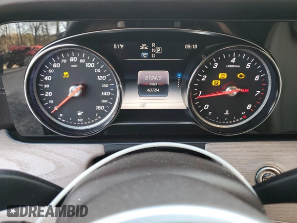 2019 Mercedes-Benz E-Class E 450 with VIN WDD1K6HB9KF079617, listed as a Copart auction lot 44605295 with 40,784 mi miles and Salvage Title. Bid and sale history available at carsss.com. Image 9.
