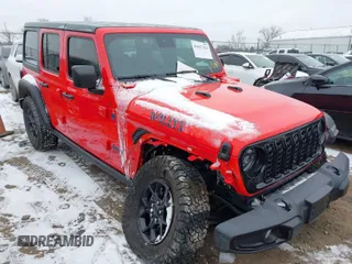 2024 Jeep Wrangler Willys z VIN 1C4RJXN68RW216392, wystawiony jako IAAI lot #41617421 z przebiegiem 10 040 mil mil oraz . Historia ofert i sprzedaży dostępna na DreamBid. Obrazek 1.