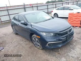 2020 Honda Civic Sedan LX with VIN 19XFC2F62LE025535, listed as a IAAI auction lot 41651661 with 1 mi miles. Bid and sale history available at carsss.com. Image 1.