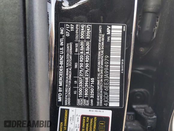 2018 Mercedes-Benz GLS 450 with VIN 4JGDF6EE3JA994979, listed as a Copart auction lot 87822395 with 139,902 mi miles and Salvage Title. Bid and sale history available at DreamBid. Image 13.