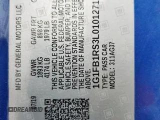 2020 Chevrolet Camaro 1LT z VIN 1G1FB1RS3L0101271, wystawiony jako Copart lot #58210225 z przebiegiem 40 211 mil mil oraz Szkoda całkowita • Salvage title. Historia ofert i sprzedaży dostępna na DreamBid. Obrazek 13.