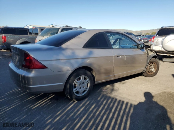 2002 Honda Civic LX with VIN 1HGEM22502L042573, listed as a Copart auction lot 44149435 with 145,622 mi miles and Salvage Title. Bid and sale history available at carsss.com. Image 3.