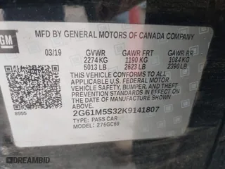 2019 Cadillac XTS Luxury with VIN 2G61M5S32K9141807, listed as a IAAI auction lot 41818444 with 84,864 mi miles. Bid and sale history available at carsss.com. Image 9.