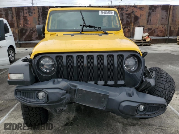 2021 Jeep Wrangler Unlimited Willys with VIN 1C4HJXDN7MW570675, listed as a Copart auction lot 49425805 with 53,687 mi miles and Salvage Title. Bid and sale history available at DreamBid. Image 5.