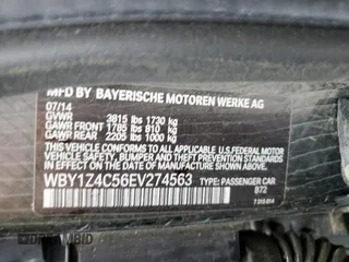 2014 BMW i3 с VIN WBY1Z4C56EV274563, выставлен на аукционе Copart как лот 54438045 с пробегом Не указан миль и Списание • Salvage title. История ставок и продаж доступна на DreamBid. Изображение 12.