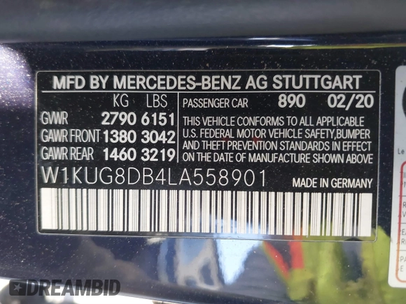 2020 Mercedes-Benz S 560 z VIN W1KUG8DB4LA558901, wystawiony jako IAAI lot #40157008 z przebiegiem Nie podano mil oraz . Historia ofert i sprzedaży dostępna na DreamBid. Obrazek 9.