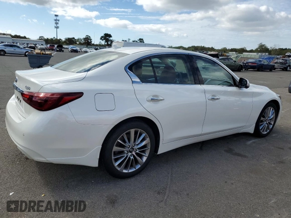 2024 Infiniti Q50 Luxe with VIN JN1EV7BR3RM631281, listed as a Copart auction lot 72021944 with 3,994 mi miles and Salvage Title. Bid and sale history available at DreamBid. Image 3.