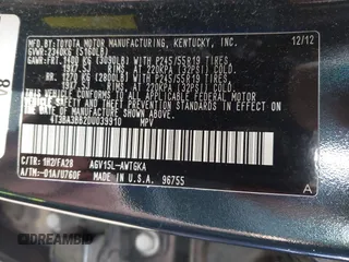 2013 Toyota Venza LE with VIN 4T3BA3BB2DU039910, listed as a IAAI auction lot 42705818 with 122,447 mi miles and . Bid and sale history available at DreamBid. Image 9.