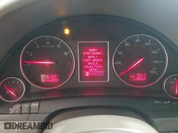 2004 Audi A4 1.8T with VIN WAULC68E64A258642, listed as a Copart auction lot 74793374 with 119,552 mi miles and Salvage Title. Bid and sale history available at carsss.com. Image 9.