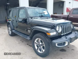2019 Jeep Wrangler Unlimited Sahara with VIN 1C4HJXEG8KW541120, listed as a IAAI auction lot 42081984 with 83,544 mi miles and . Bid and sale history available at DreamBid. Image 1.