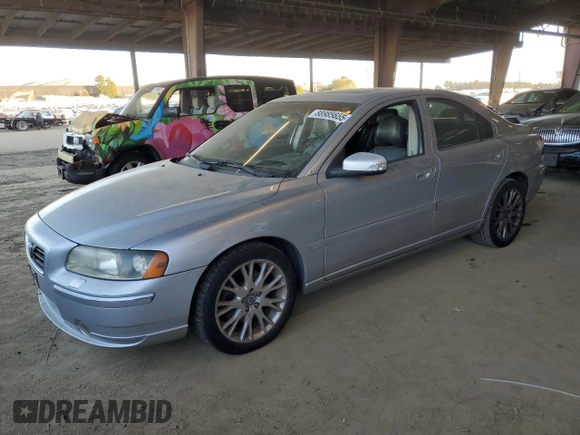 2007 Volvo S60 2.4L Turbo with VIN YV1RS547972602135, listed as a Copart auction lot 88985655 with 0 mi miles and Clean Title. Bid and sale history available at carsss.com. Image 1.
