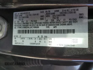 2020 Ford Escape SE Sport Hybrid with VIN 1FMCU9BZ4LUC19926, listed as a Copart auction lot 49586745 with 97,963 mi miles and Salvage Title. Bid and sale history available at DreamBid. Image 13.