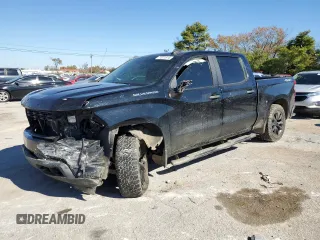 2019 Chevrolet Silverado 1500 Custom with VIN 1GCUYBEFXKZ272377, listed as a Copart auction lot 77071514 with 109,856 mi miles and Salvage Title. Bid and sale history available at DreamBid. Image 1.