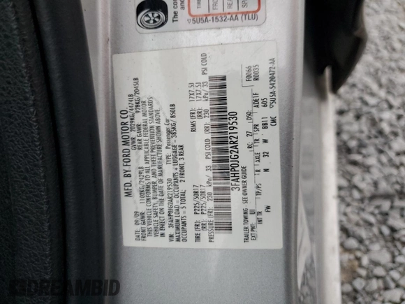2010 Ford Fusion SEL with VIN 3FAHP0JG2AR219530, listed as a Copart auction lot 42776155 with 104,175 mi miles and Salvage Title. Bid and sale history available at carsss.com. Image 14.