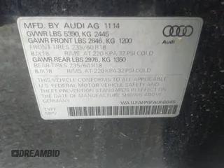 2015 Audi Q5 Premium Plus with VIN WA1LFAFP6FA068645, listed as a IAAI auction lot 38813892 with 1 mi miles. Bid and sale history available at carsss.com. Image 9.