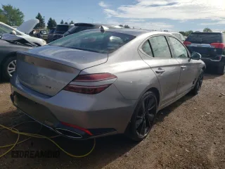 2023 Genesis G70 3.3T with VIN KMTG54TE7PU128609, listed as a Copart auction lot 53644364 with 5,843 mi miles and Salvage title. Bid and sale history available at DreamBid. Image 3.
