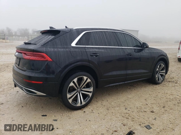 2020 Audi Q8 Premium Plus with VIN WA1BVAF10LD000667, listed as a Copart auction lot 43176355 with 71,253 mi miles and Salvage Title. Bid and sale history available at carsss.com. Image 3.