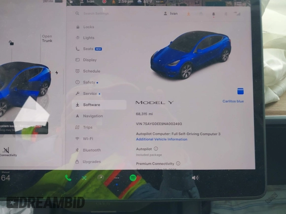 2022 Tesla Model Y Long Range z VIN 7SAYGDEE9NA002493, wystawiony jako IAAI lot #41756460 z przebiegiem 68 315 mil mil oraz . Historia ofert i sprzedaży dostępna na DreamBid. Obrazek 7.