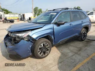 2025 Subaru Forester Premium with VIN JF2SLDDC1SH496086, listed as a Copart auction lot 60555605 with 6,825 mi miles and Salvage title. Bid and sale history available at DreamBid. Image 1.