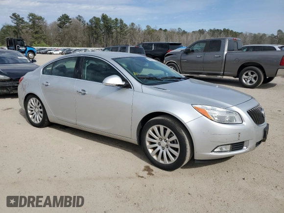 2013 Buick Regal Turbo Premium 1 with VIN 2G4GS5EV9D9211649, listed as a Copart auction lot 44932474 with 95,439 mi miles and Salvage Title. Bid and sale history available at DreamBid. Image 4.