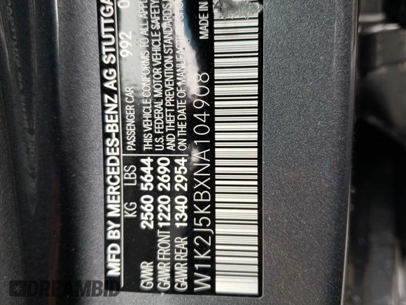2022 Mercedes-Benz CLS with VIN W1K2J5KBXNA104908, listed as a Copart auction lot 41525624 with 13,680 mi miles and Salvage Title. Bid and sale history available at carsss.com. Image 13.