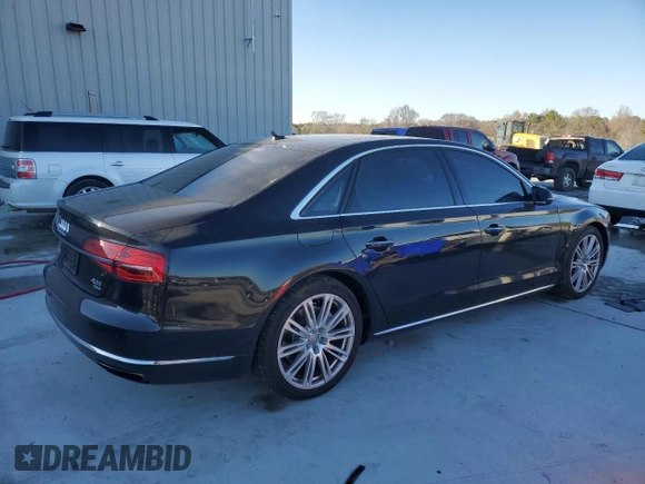 2015 Audi A8 4.0T with VIN WAU32AFD9FN033398, listed as a Copart auction lot 87655925 with 134,712 mi miles and Salvage title. Bid and sale history available at DreamBid. Image 3.