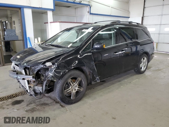 2013 Honda Odyssey Touring with VIN 5FNRL5H91DB025446, listed as a Copart auction lot 45139715 with 142,941 mi miles and Salvage Title. Bid and sale history available at carsss.com. Image 1.