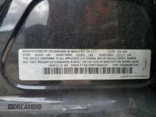 2006 Volkswagen Jetta Sedan GLI 2.0L Turbo with VIN 3VWXJ71K76M744413, listed as a Copart auction lot 72009804 with 82,715 mi miles and Salvage Title. Bid and sale history available at carsss.com. Image 15.