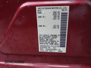 2015 Nissan LEAF S with VIN 1N4AZ0CP1FC311520, listed as a IAAI auction lot 41571630 with 58,800 mi miles. Bid and sale history available at carsss.com. Image 9.