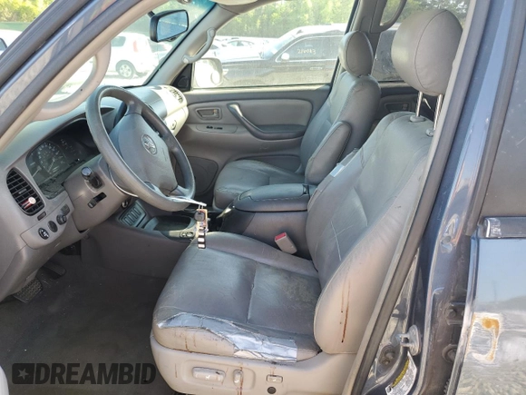 2005 Toyota Sequoia SR5 with VIN 5TDBT44A55S253751, listed as a Copart auction lot 52070225 with 191,245 mi miles and Salvage Title. Bid and sale history available at DreamBid. Image 7.