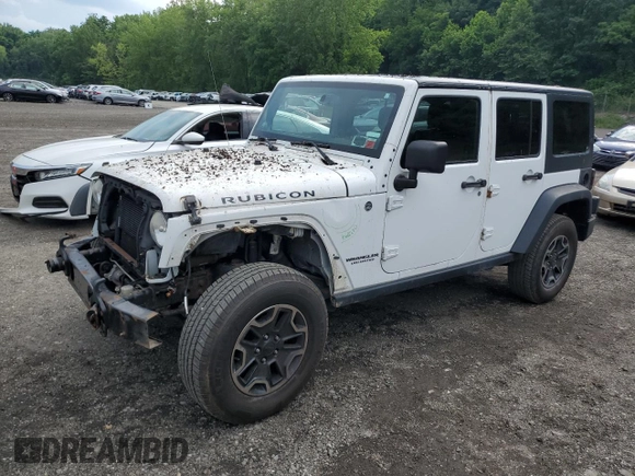 2014 Jeep Wrangler Unlimited Rubicon with VIN 1C4HJWFG4EL114743, listed as a Copart auction lot 61397575 with 110,222 mi miles and Salvage title. Bid and sale history available at DreamBid. Image 1.