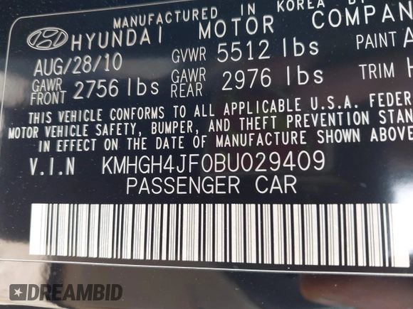 2011 Hyundai Equus Ultimate z VIN KMHGH4JF0BU029409, wystawiony jako IAAI lot #42560301 z przebiegiem 183 006 mil mil oraz . Historia ofert i sprzedaży dostępna na DreamBid. Obrazek 9.