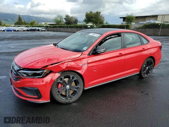 2021 Volkswagen Jetta GLI S z VIN 3VW6T7BU5MM069180, wystawiony jako Copart lot #51386745 z przebiegiem 25 392 mil mil oraz Szkoda całkowita • Salvage title. Historia ofert i sprzedaży dostępna na DreamBid. Obrazek 1.