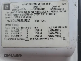 2005 Chevrolet Silverado 1500 Work Truck with VIN 1GCEC14Z55Z328030, listed as a Copart auction lot 45059675 with 205,488 mi miles and Salvage Title. Bid and sale history available at carsss.com. Image 14.